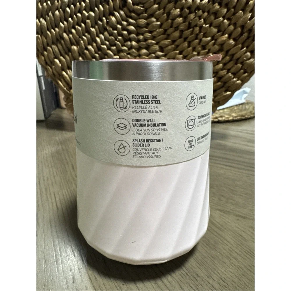 NWT Stanley 11oz Stainless Steel Swirl Wine Tumbler Rose Quartz Gloss Non Slip